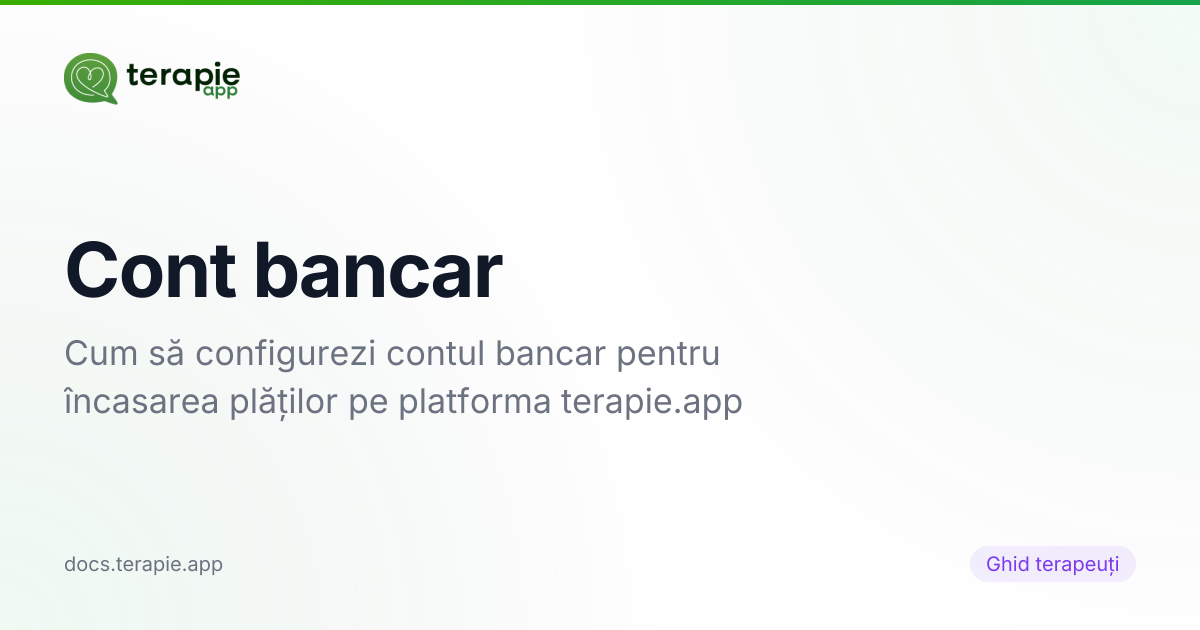 Cont bancar | Terapie.app